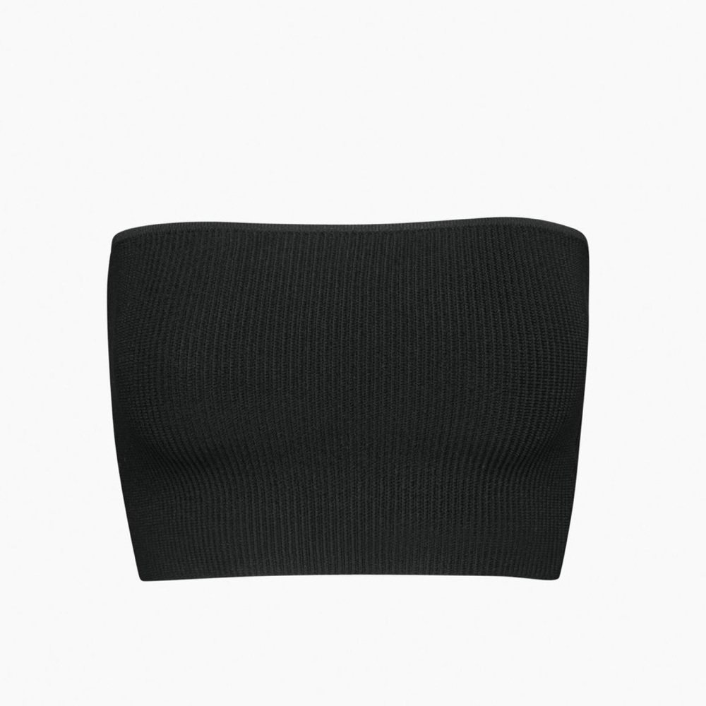 Aritzia Babaton sculpt knit cropped tube top NWT black Small S